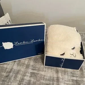 Bath Body Works Bedding Bath Body Works Cream Sherpa Lambie Lamb Face Sleep Blanket Poshmark